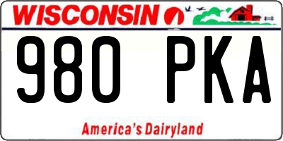 WI license plate 980PKA