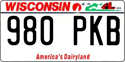 WI license plate 980PKB