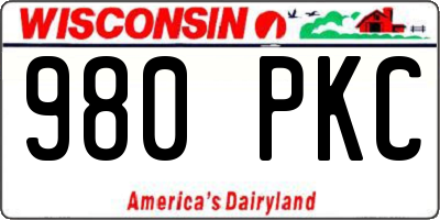 WI license plate 980PKC