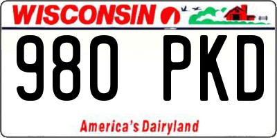 WI license plate 980PKD