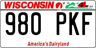 WI license plate 980PKF