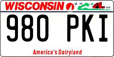 WI license plate 980PKI