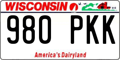 WI license plate 980PKK