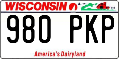 WI license plate 980PKP