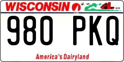 WI license plate 980PKQ