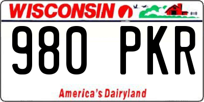 WI license plate 980PKR