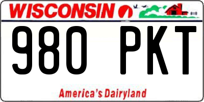 WI license plate 980PKT