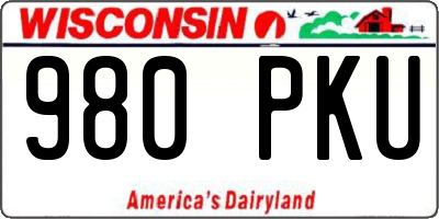 WI license plate 980PKU