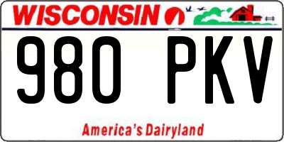 WI license plate 980PKV