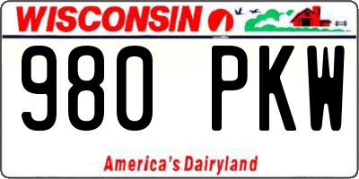 WI license plate 980PKW