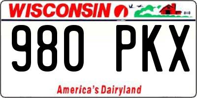 WI license plate 980PKX