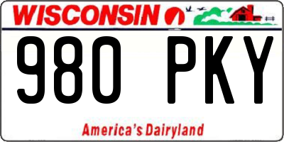 WI license plate 980PKY