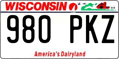 WI license plate 980PKZ