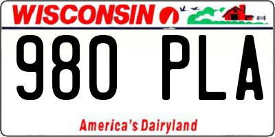 WI license plate 980PLA