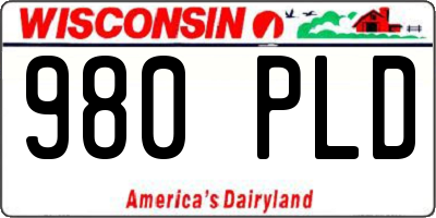 WI license plate 980PLD