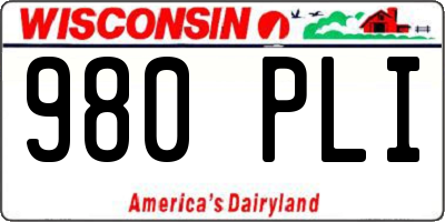 WI license plate 980PLI