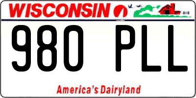 WI license plate 980PLL