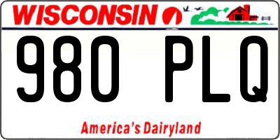 WI license plate 980PLQ