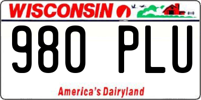 WI license plate 980PLU