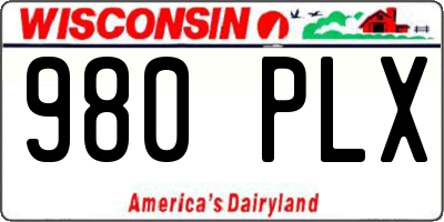 WI license plate 980PLX