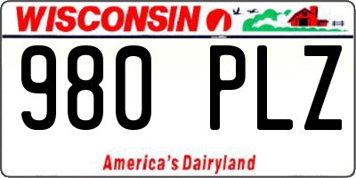 WI license plate 980PLZ