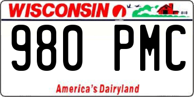 WI license plate 980PMC