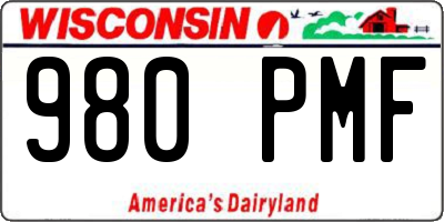 WI license plate 980PMF