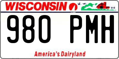 WI license plate 980PMH