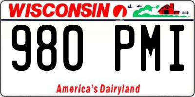 WI license plate 980PMI