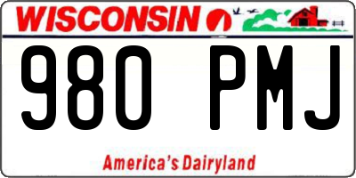 WI license plate 980PMJ