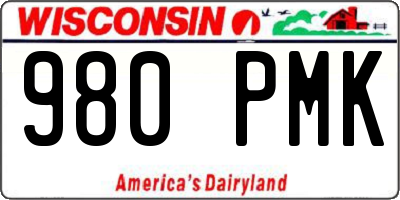 WI license plate 980PMK