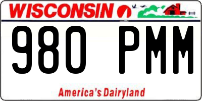 WI license plate 980PMM