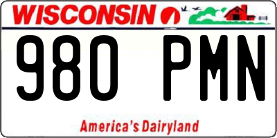 WI license plate 980PMN