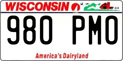 WI license plate 980PMO