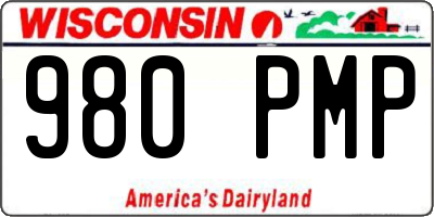 WI license plate 980PMP