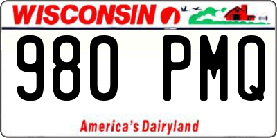 WI license plate 980PMQ