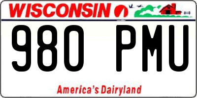 WI license plate 980PMU