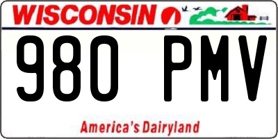 WI license plate 980PMV