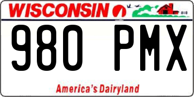 WI license plate 980PMX