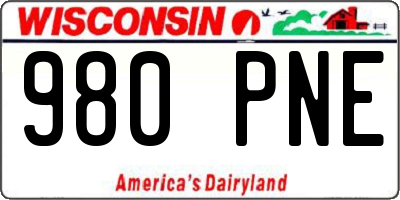 WI license plate 980PNE