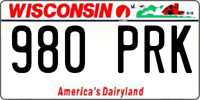 WI license plate 980PRK
