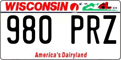 WI license plate 980PRZ