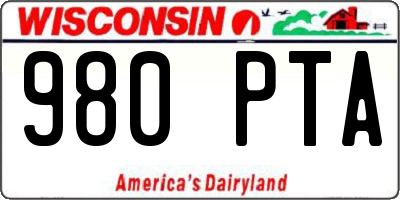 WI license plate 980PTA