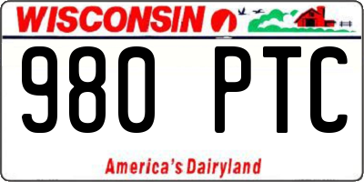 WI license plate 980PTC