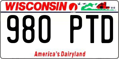 WI license plate 980PTD
