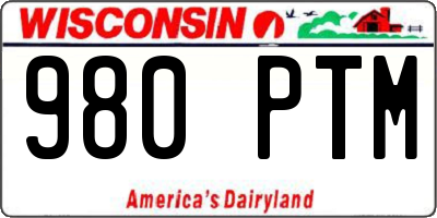 WI license plate 980PTM