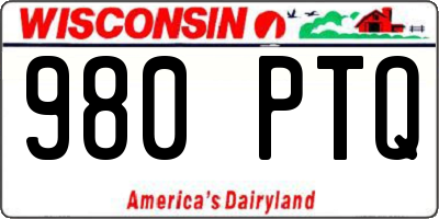 WI license plate 980PTQ