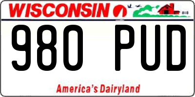 WI license plate 980PUD