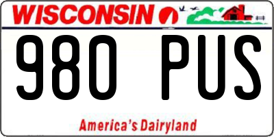 WI license plate 980PUS
