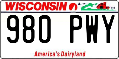 WI license plate 980PWY